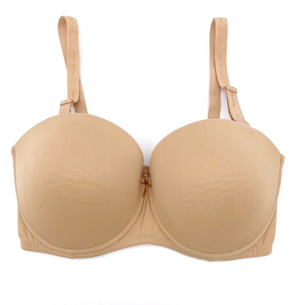 Affinitas Intimates Womens 34DD Push‎ Up Bra Molded Convertible Beige Underwire